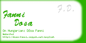 fanni dosa business card